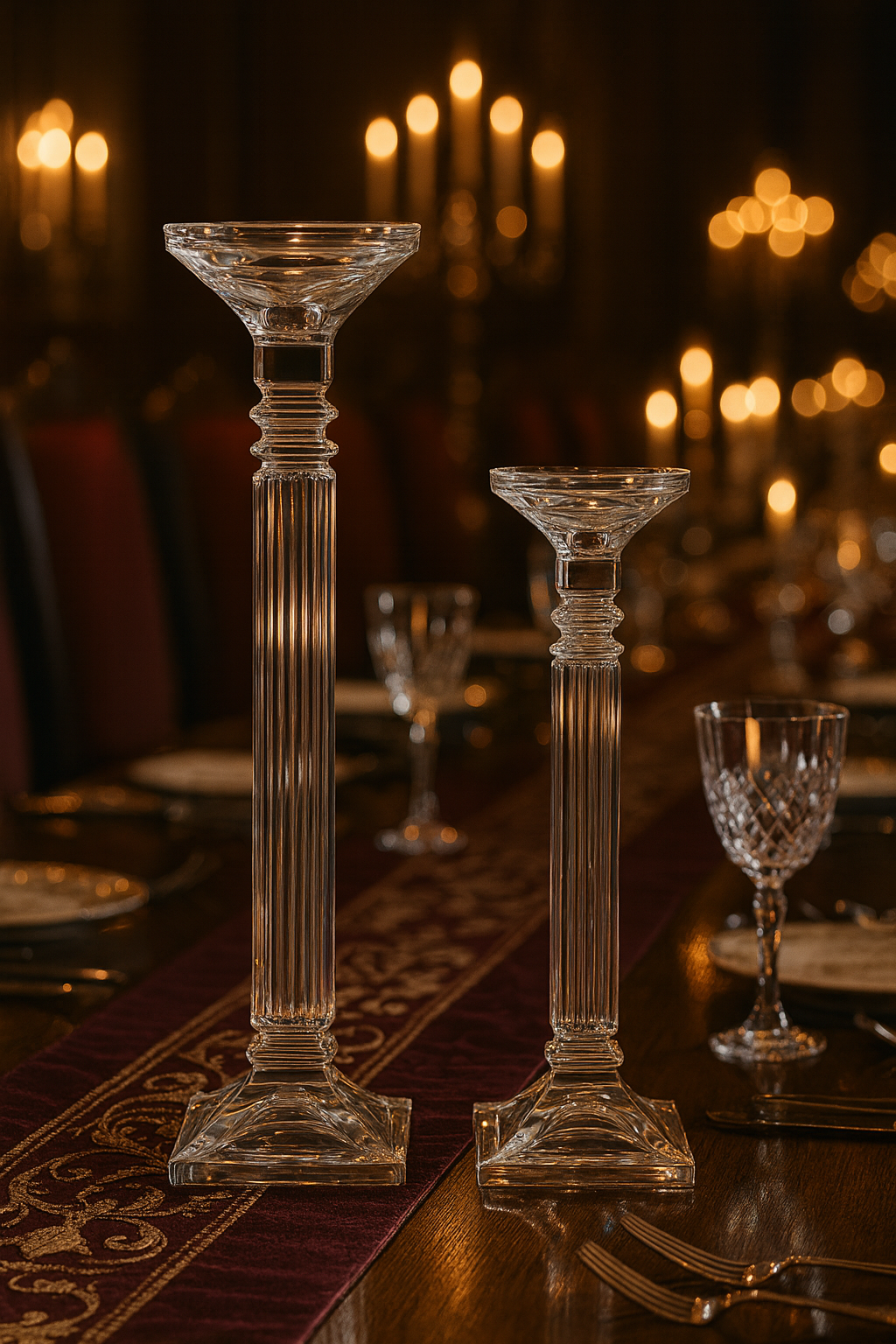 {{ vendor }} Altessa Candlesticks (2-Piece Set) — handcrafted luxury glassware