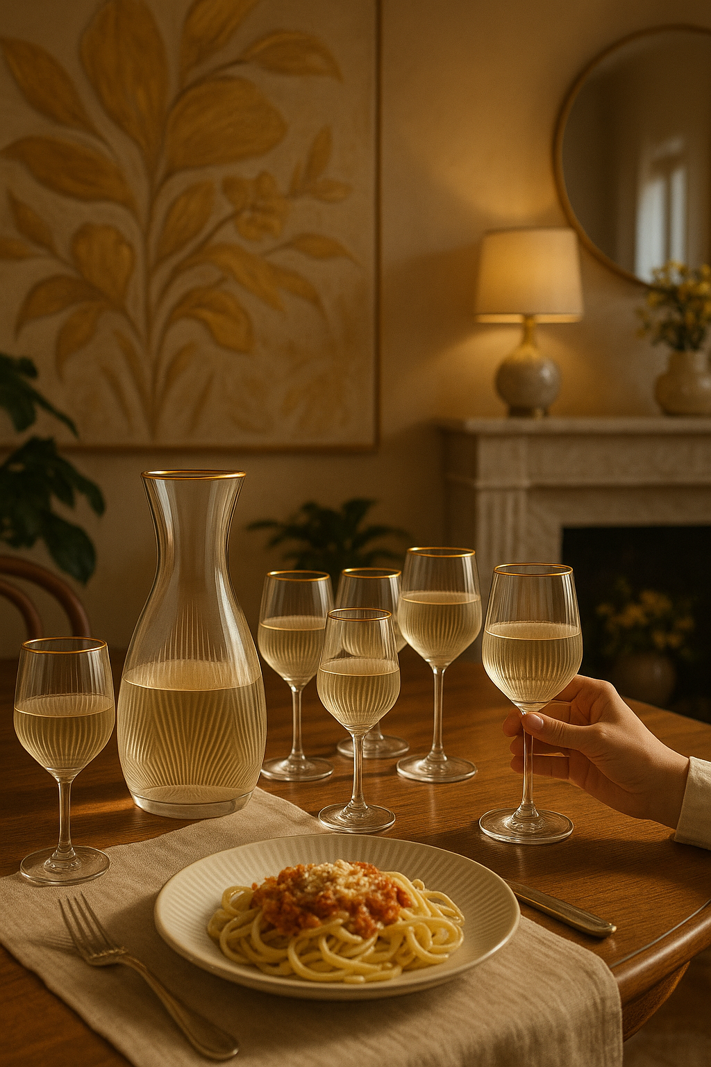 {{ vendor }} Ascend Carafe & Goblet Set — 7 Piece — handcrafted luxury glassware