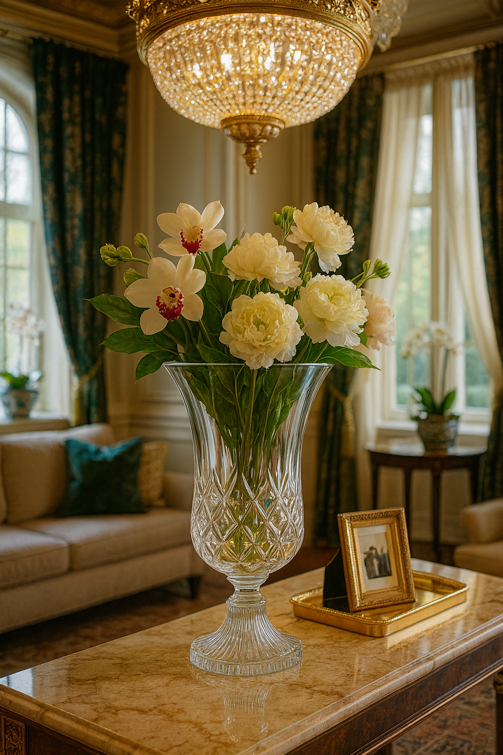 {{ vendor }} Florentis Pedestal Vase — handcrafted luxury glassware