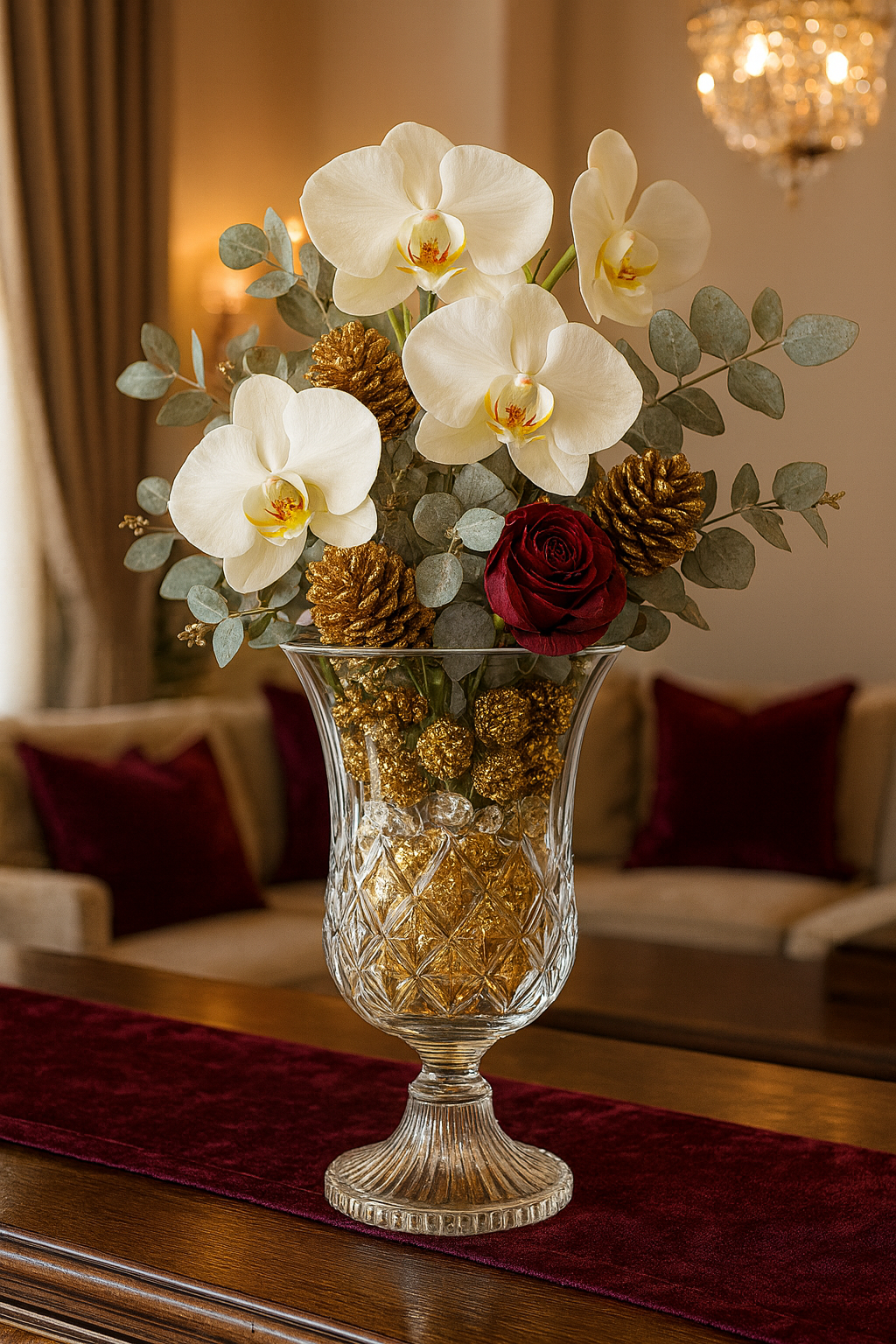 {{ vendor }} Florentis Pedestal Vase — handcrafted luxury glassware