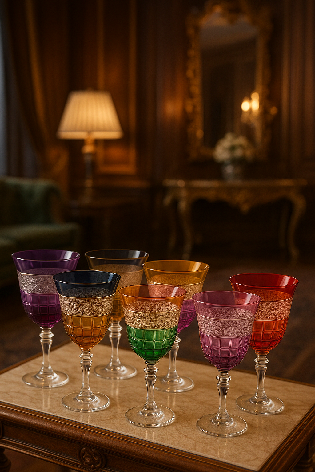 {{ vendor }} Prismora Goblet — 6-Piece Color Set — handcrafted luxury glassware