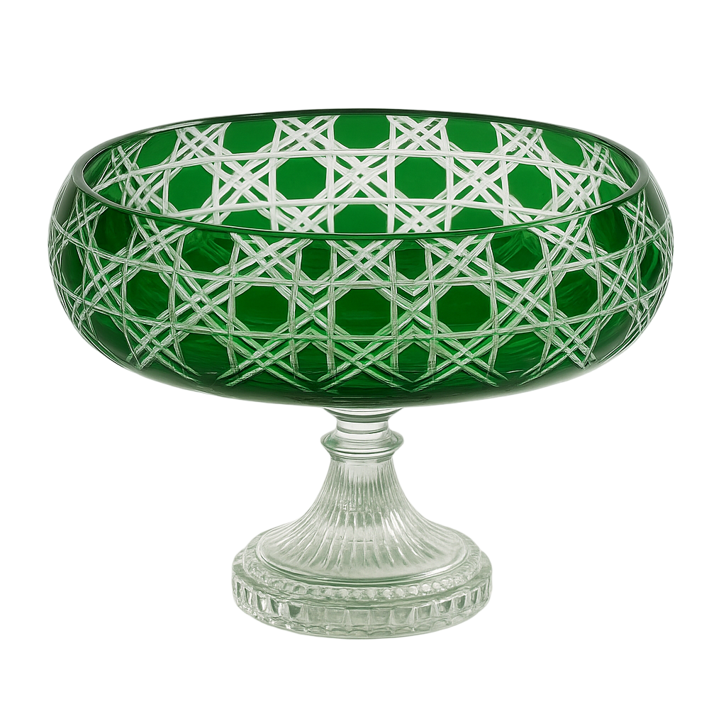 {{ vendor }} Verdura Pedestal Bowl (Sylvan Emerald) — handcrafted luxury glassware