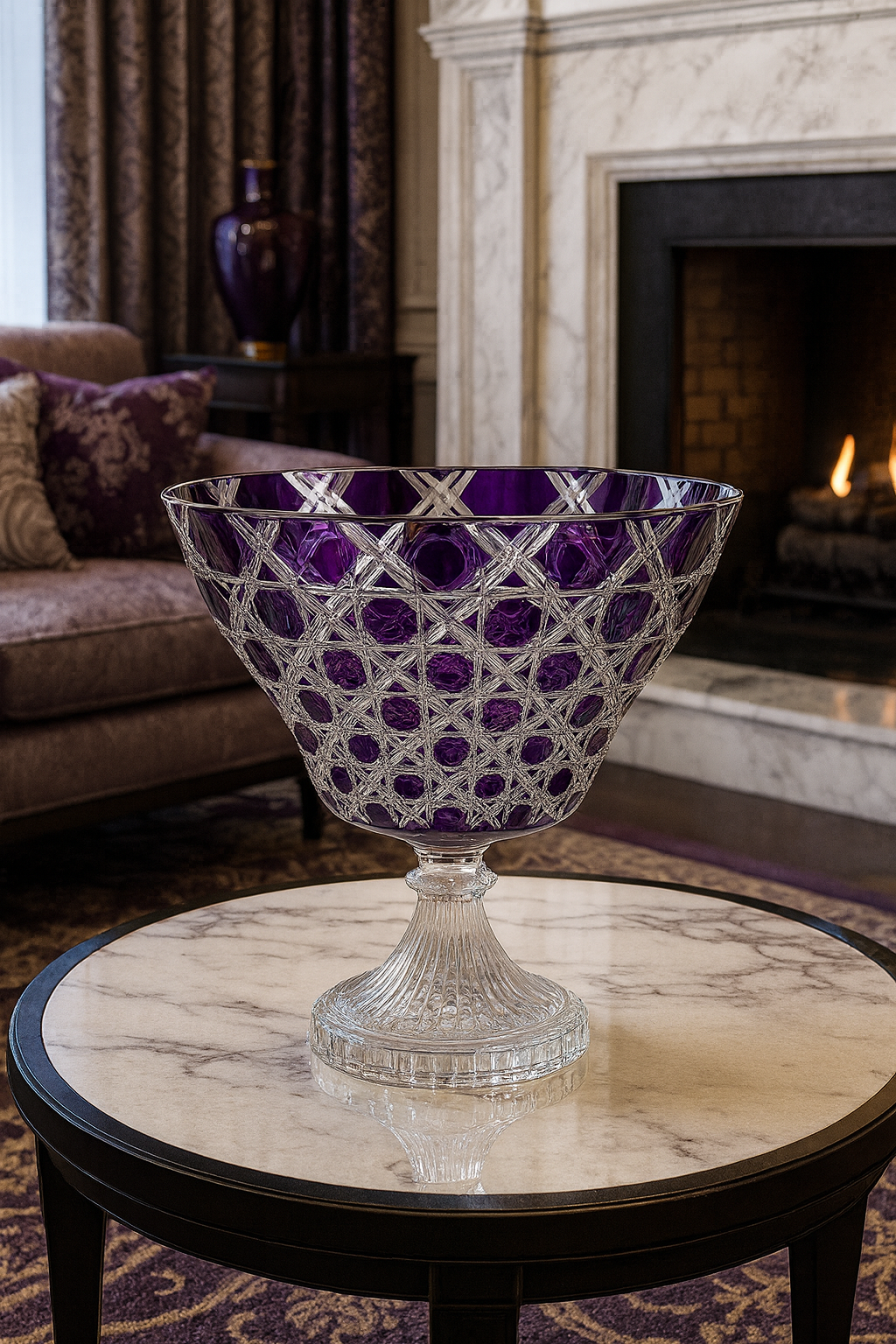 {{ vendor }} Verdura Trumpet Vase (Regal Violet) — handcrafted luxury glassware