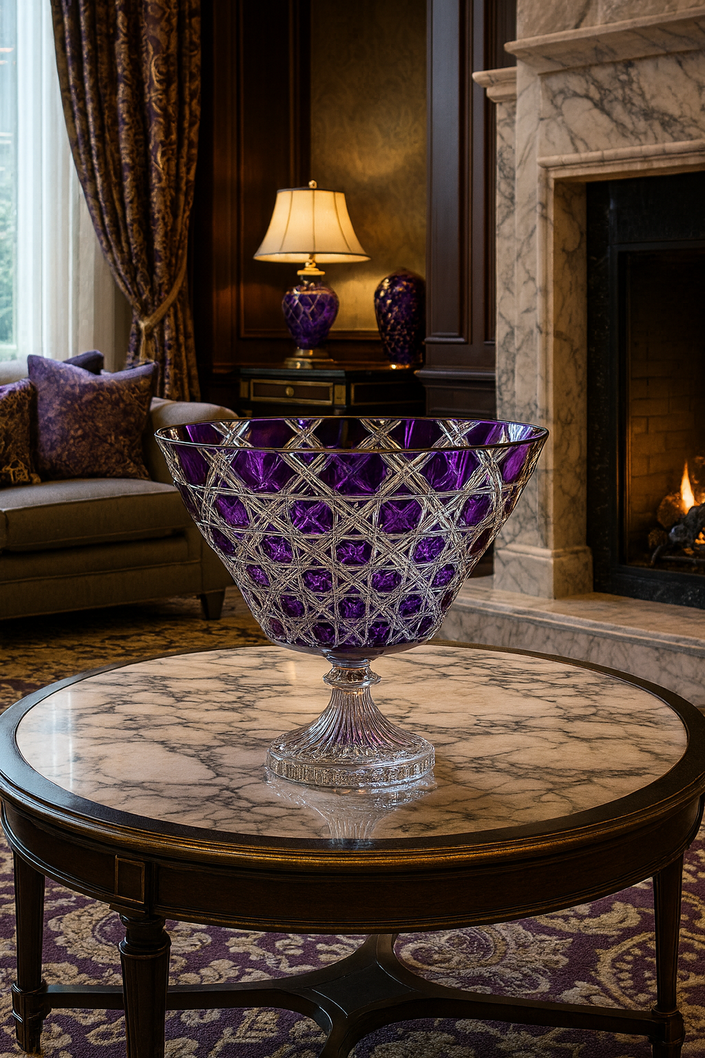 {{ vendor }} Verdura Trumpet Vase (Regal Violet) — handcrafted luxury glassware