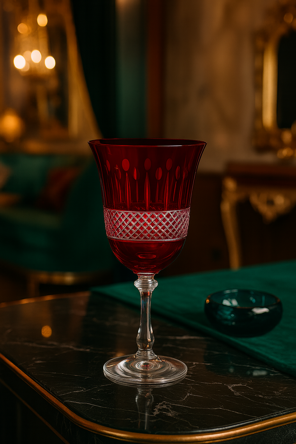 {{ vendor }} Radiara Water Goblet (Crimson Red) — handcrafted luxury glassware