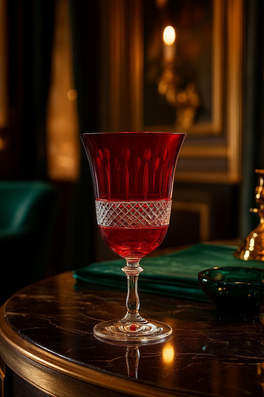{{ vendor }} Radiara Water Goblet (Crimson Red) — handcrafted luxury glassware