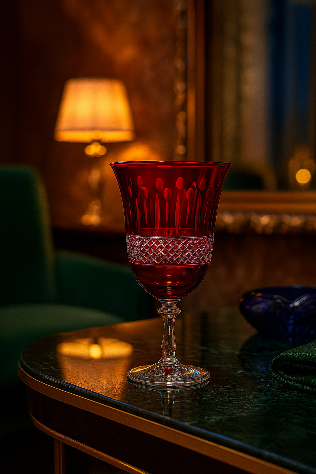 {{ vendor }} Radiara Water Goblet (Crimson Red) — handcrafted luxury glassware