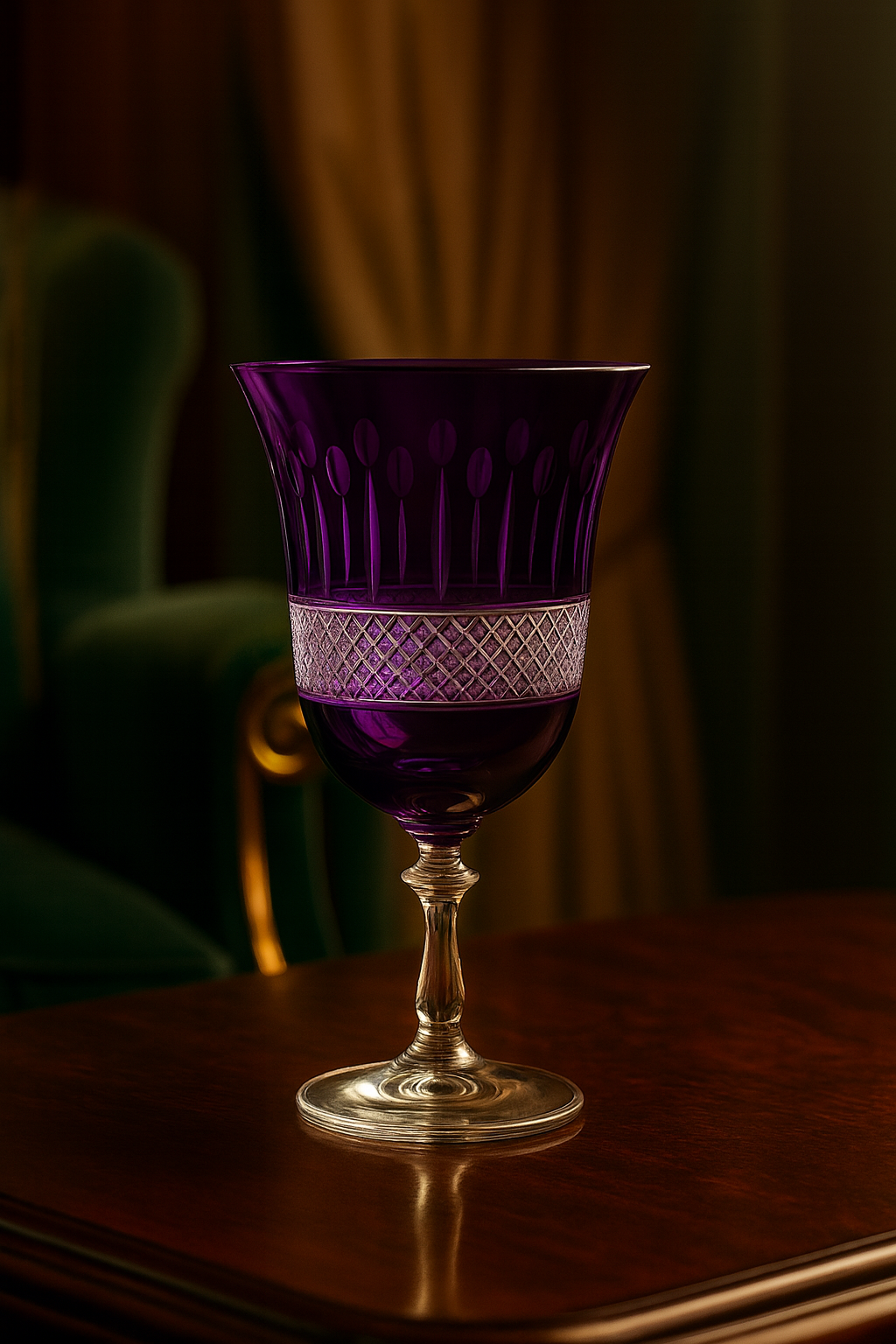 {{ vendor }} Radiara Water Goblet (Regal Violet) — handcrafted luxury glassware