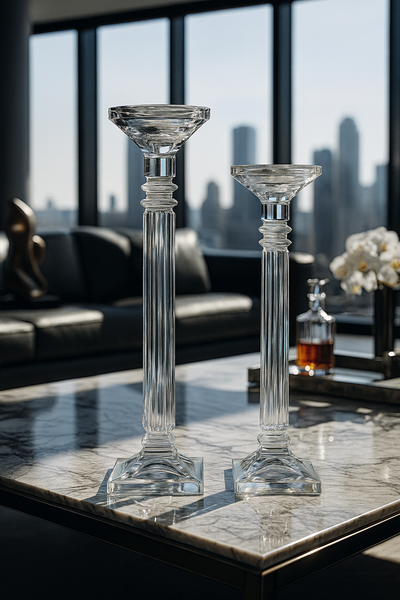 {{ vendor }} Altessa Candlesticks (2-Piece Set) — handcrafted luxury glassware