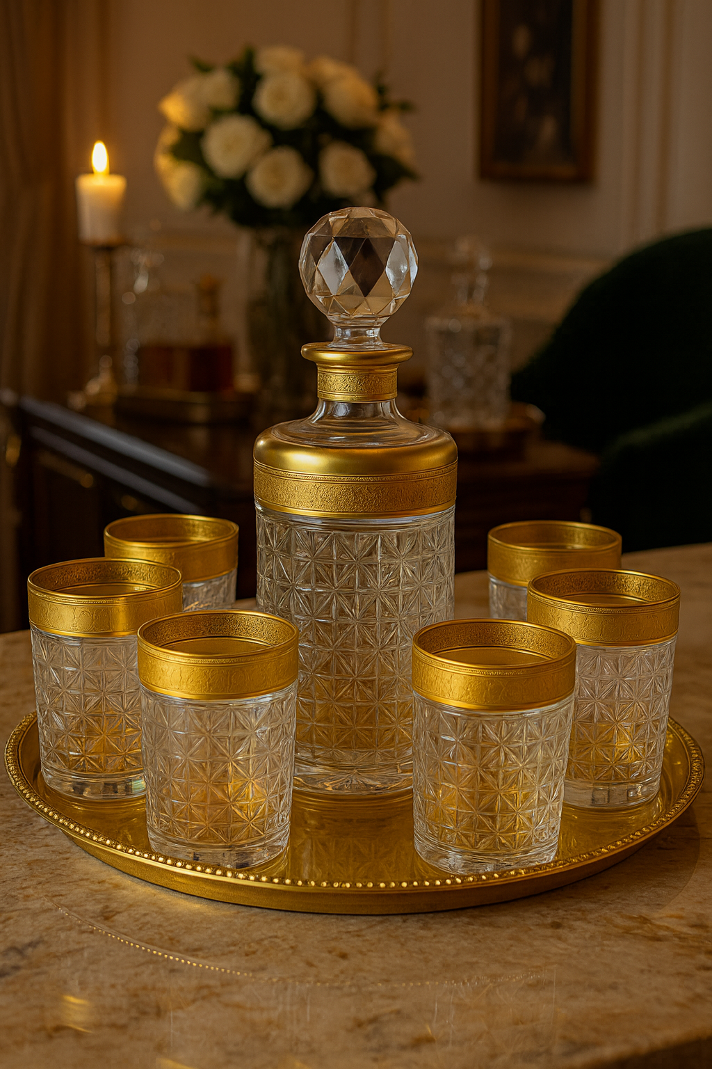 {{ vendor }} Crownline Grand Bar Ensemble — 7-Piece — handcrafted luxury glassware