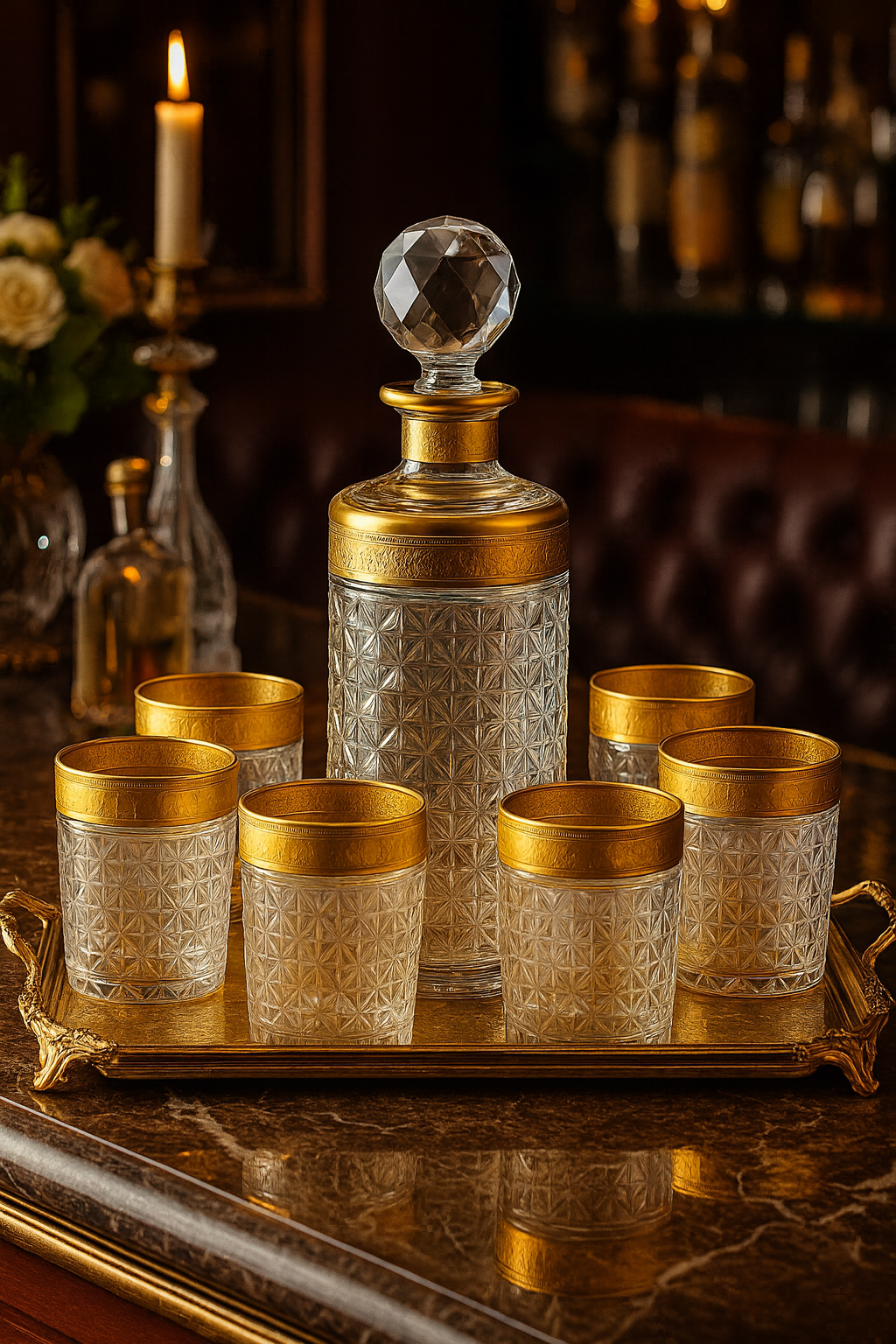 {{ vendor }} Crownline Grand Bar Ensemble — 7-Piece — handcrafted luxury glassware