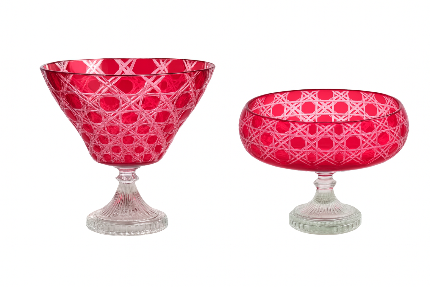 {{ vendor }} Verdura Pedestal Bowl & Trumpet Vase — 2-Piece Set — handcrafted luxury glassware