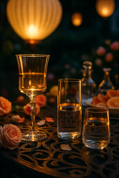 {{ vendor }} Corda Gold 18-Piece Glassware Set — handcrafted luxury glassware