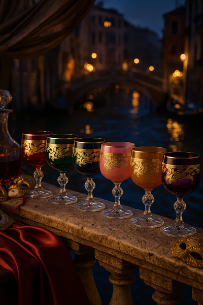 {{ vendor }} Roccaré Cordial Goblet Set – 6 Colors — handcrafted luxury glassware