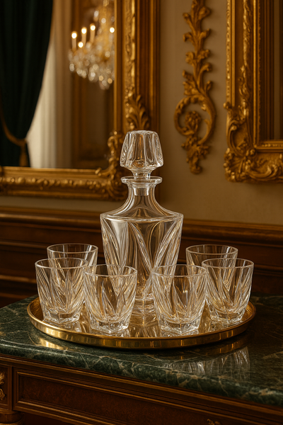 {{ vendor }} Calyx Decanter & Tumbler Set — handcrafted luxury glassware
