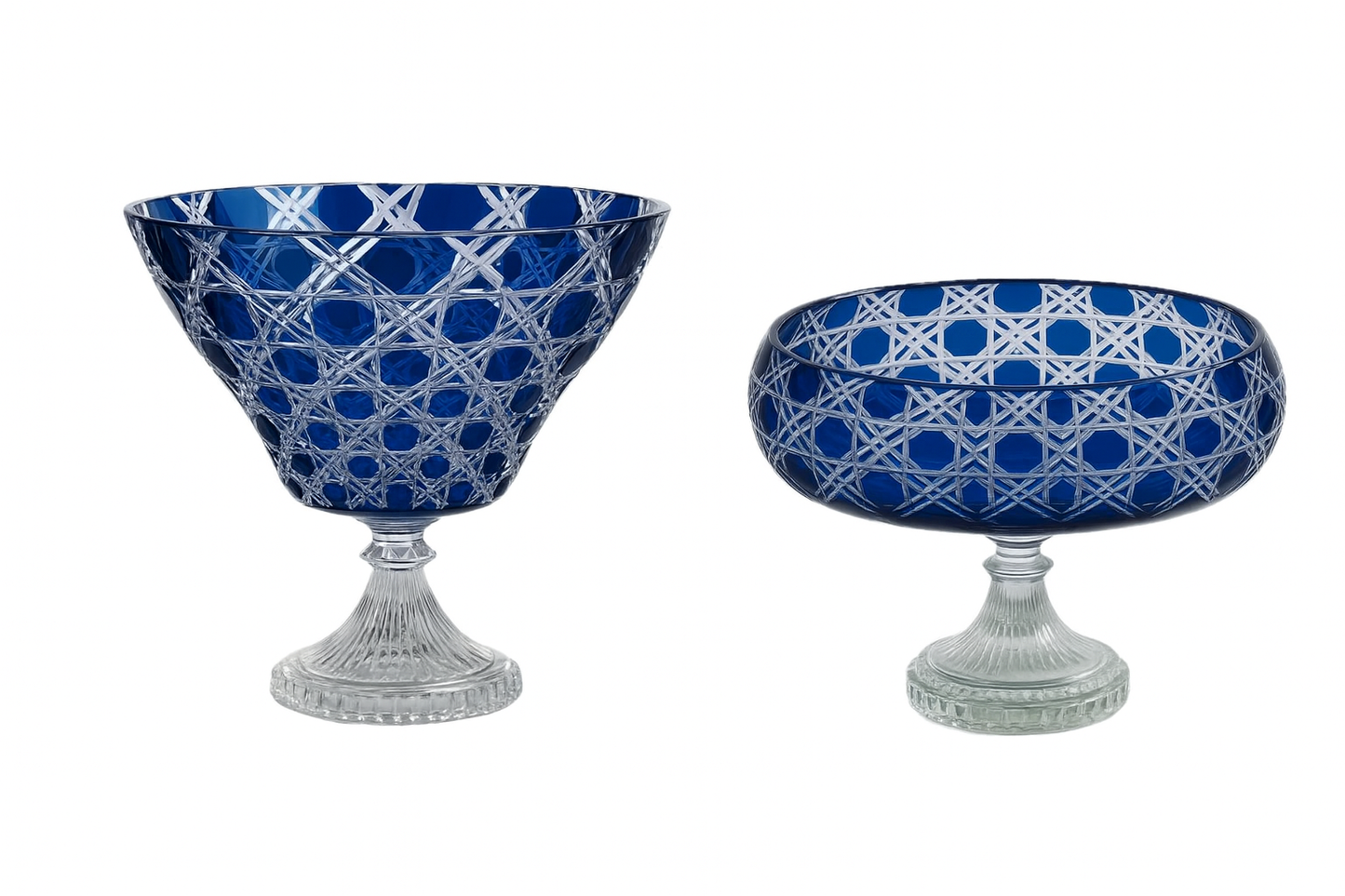 {{ vendor }} Verdura Pedestal Bowl & Trumpet Vase — 2-Piece Set — handcrafted luxury glassware