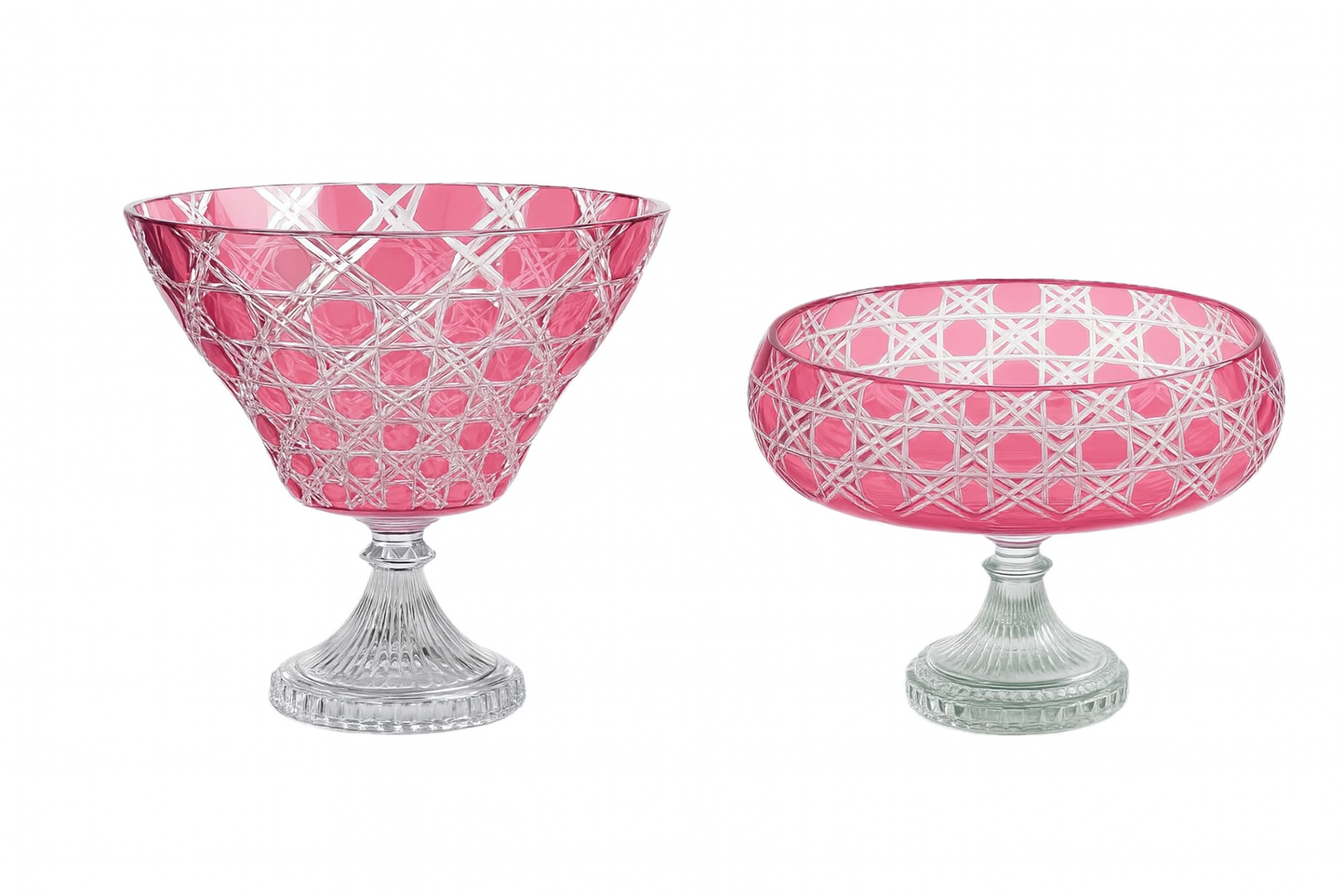 {{ vendor }} Verdura Pedestal Bowl & Trumpet Vase — 2-Piece Set — handcrafted luxury glassware