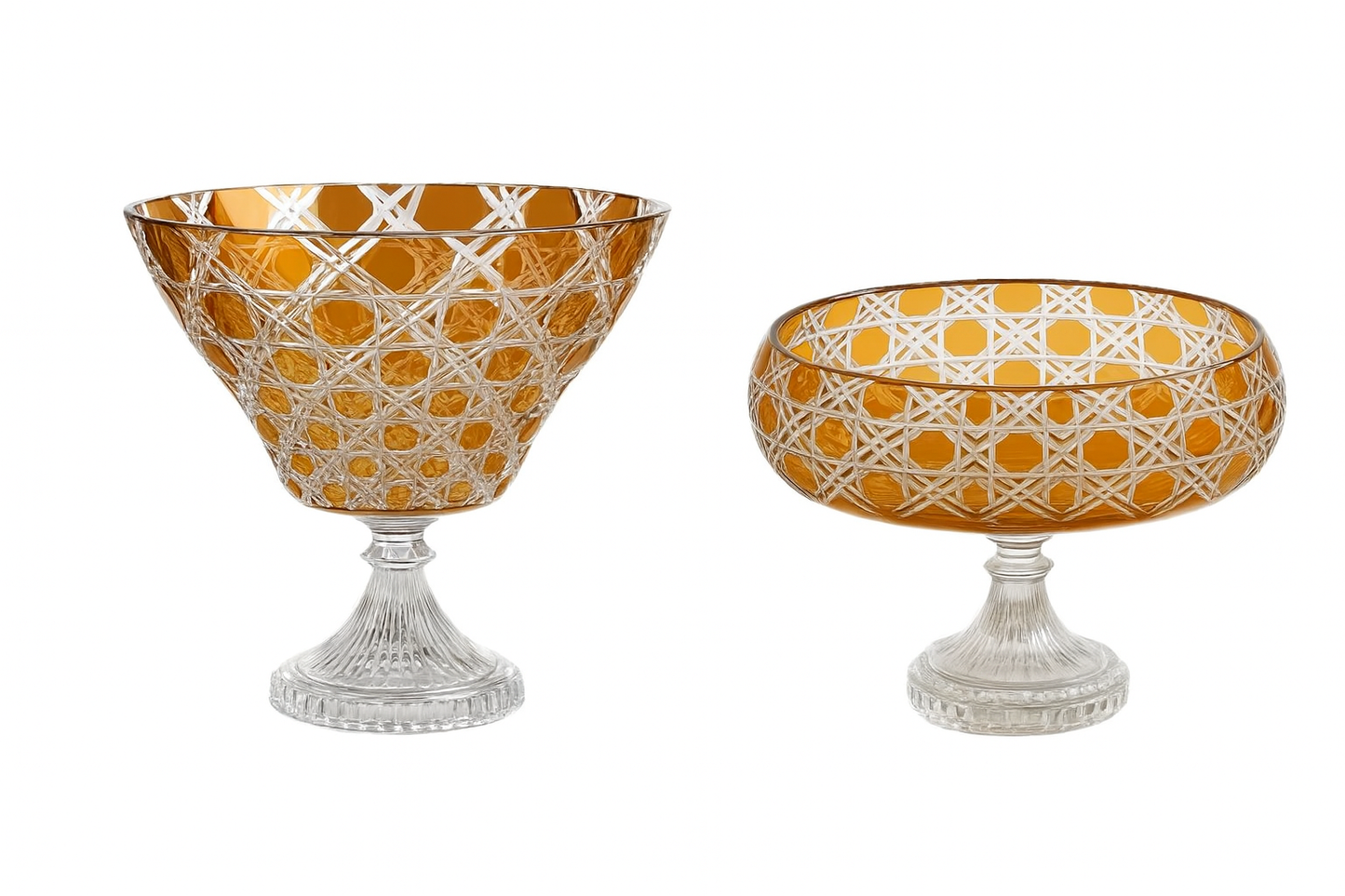 {{ vendor }} Verdura Pedestal Bowl & Trumpet Vase — 2-Piece Set — handcrafted luxury glassware