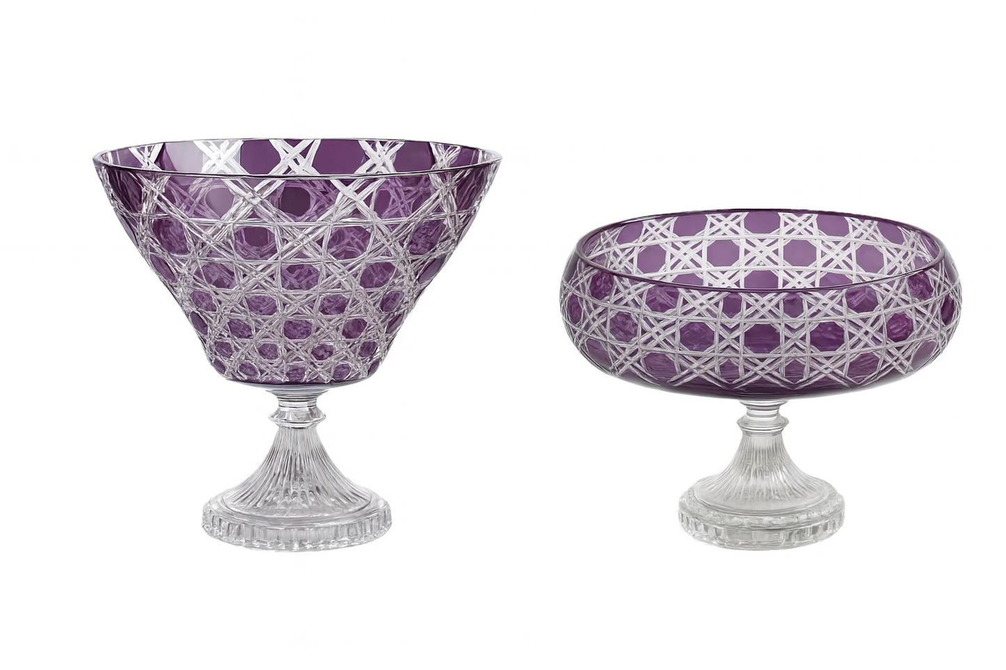 {{ vendor }} Verdura Pedestal Bowl & Trumpet Vase — 2-Piece Set — handcrafted luxury glassware