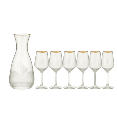 {{ vendor }} Ascend Carafe & Goblet Set — 7 Piece — handcrafted luxury glassware
