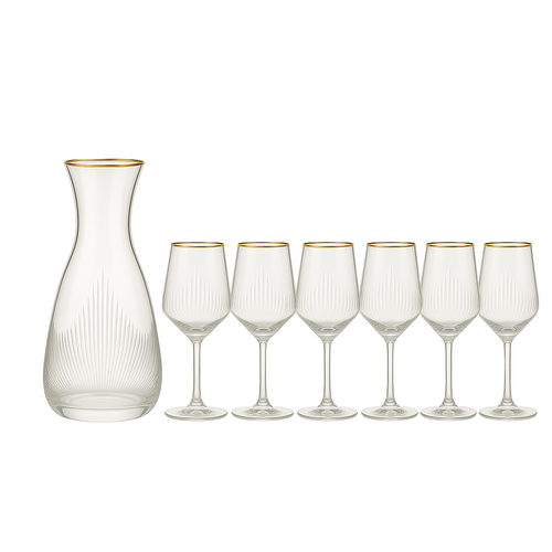 {{ vendor }} Ascend Carafe & Goblet Set — 7 Piece — handcrafted luxury glassware
