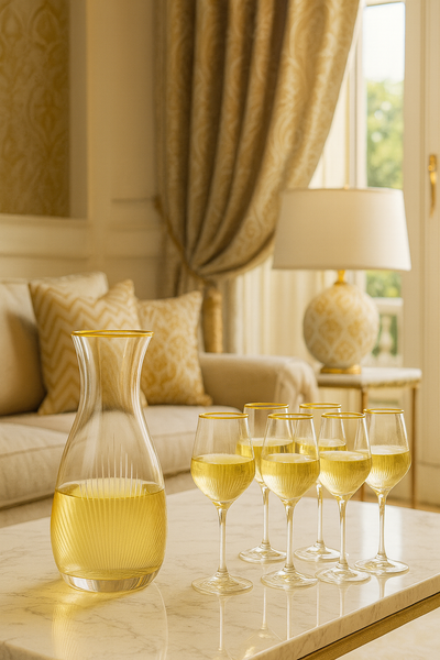 {{ vendor }} Ascend Carafe & Goblet Set — 7 Piece — handcrafted luxury glassware