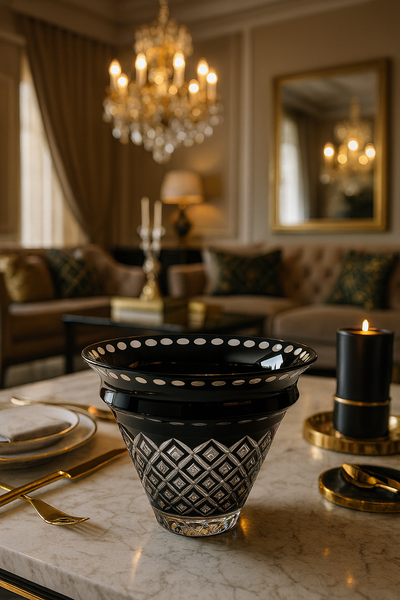 {{ vendor }} Noctura Crest Vase — handcrafted luxury glassware