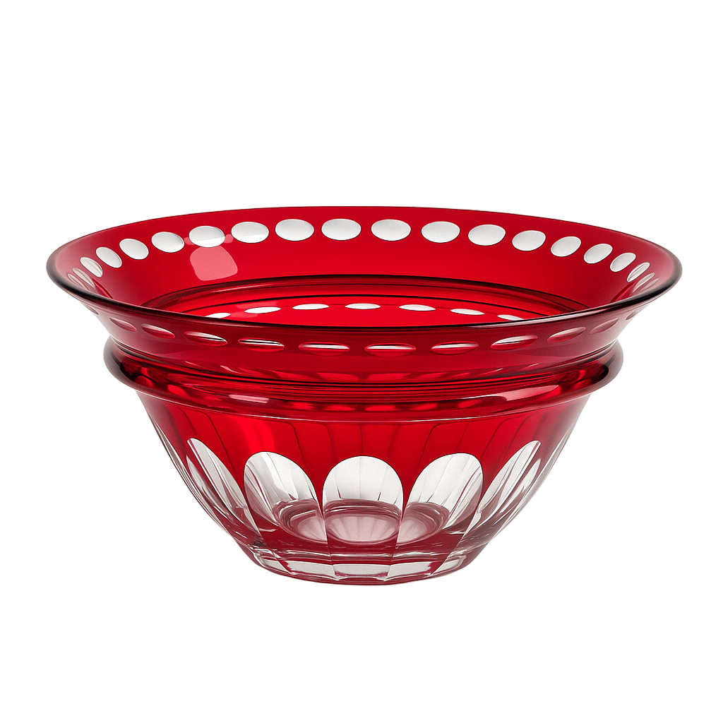 {{ vendor }} Lustria Centerpiece Bowl (Crimson Red) — handcrafted luxury glassware