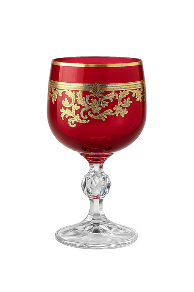 {{ vendor }} Roccaré Cordial Goblet (Crimson Red) — handcrafted luxury glassware