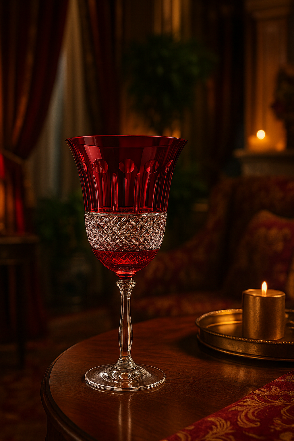 {{ vendor }} Radiara Goblet (Crimson Red) — handcrafted luxury glassware