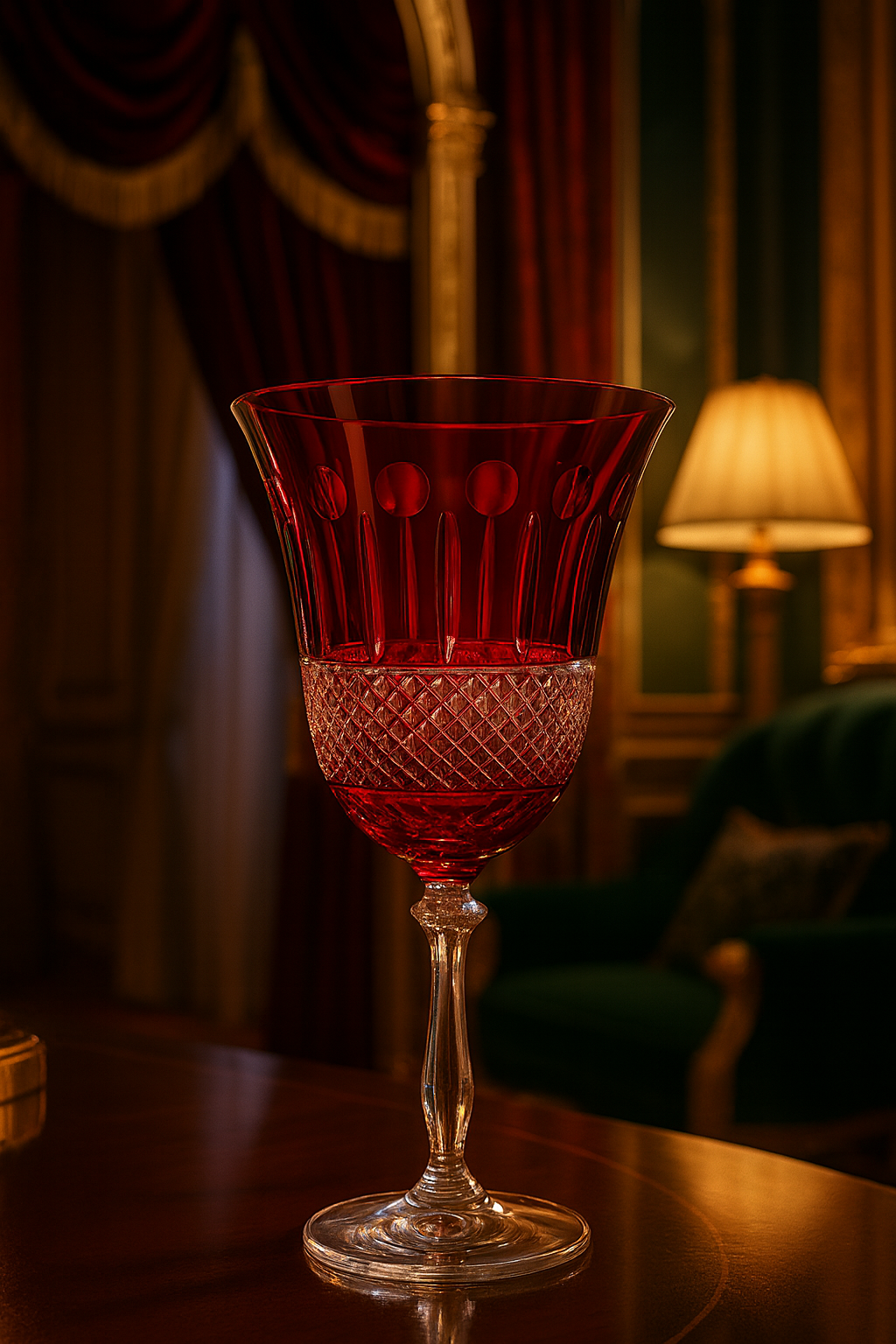 {{ vendor }} Radiara Goblet (Crimson Red) — handcrafted luxury glassware
