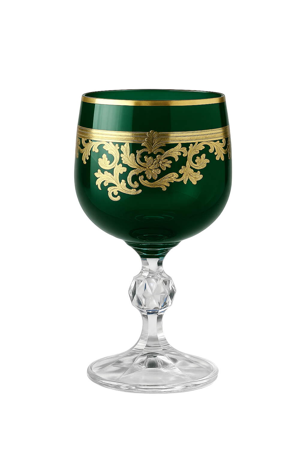 {{ vendor }} Roccaré Cordial Goblet (Sylvan Emerald) — handcrafted luxury glassware