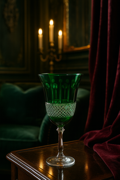{{ vendor }} Radiara Goblet (Sylvan Emerald) — handcrafted luxury glassware