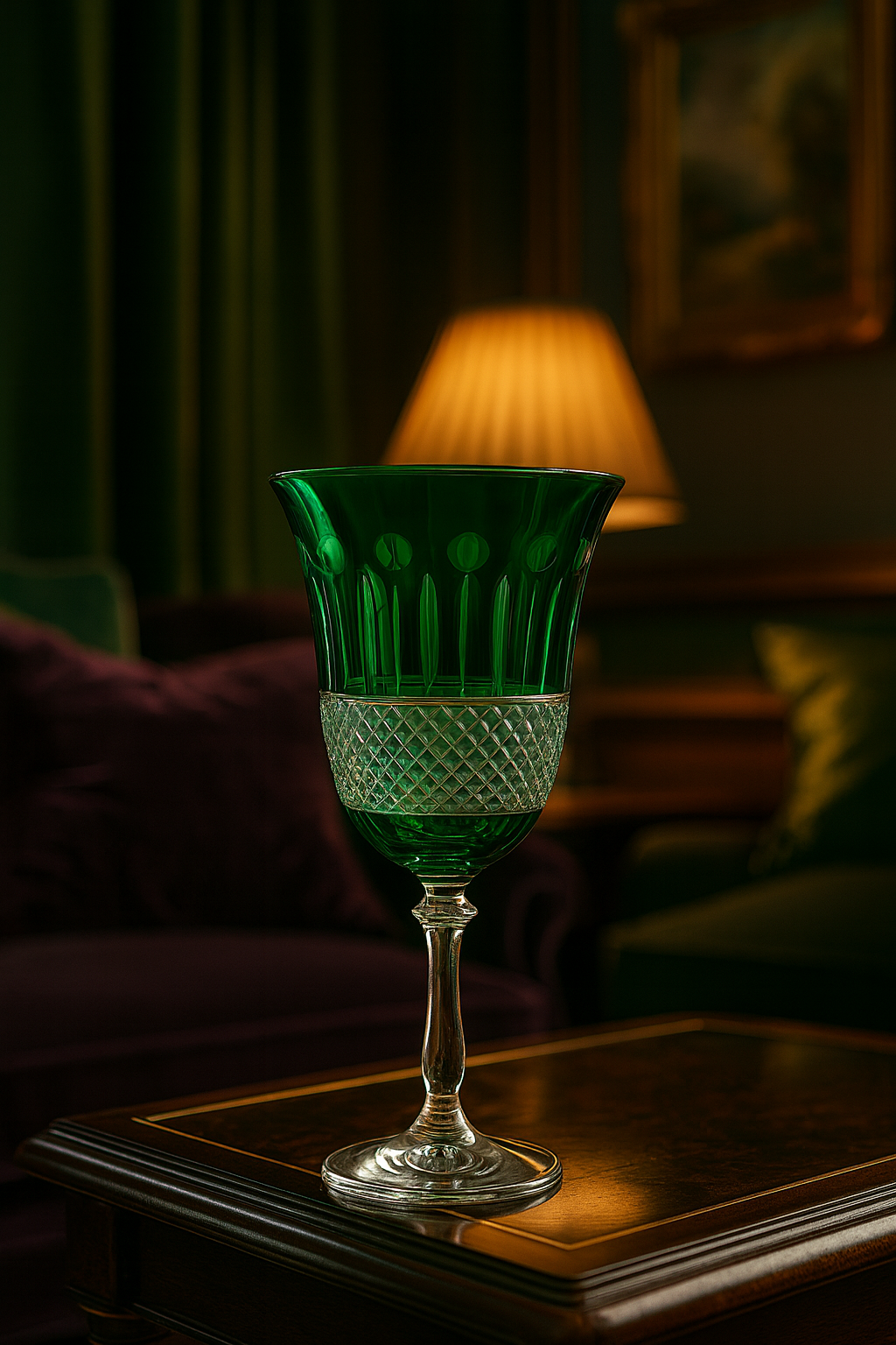 {{ vendor }} Radiara Goblet (Sylvan Emerald) — handcrafted luxury glassware