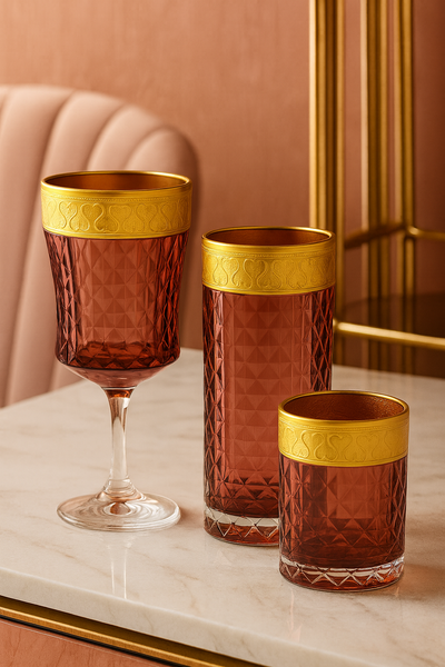 {{ vendor }} Kaleidoria Royal Banquet Set — 18 Piece Collection — handcrafted luxury glassware