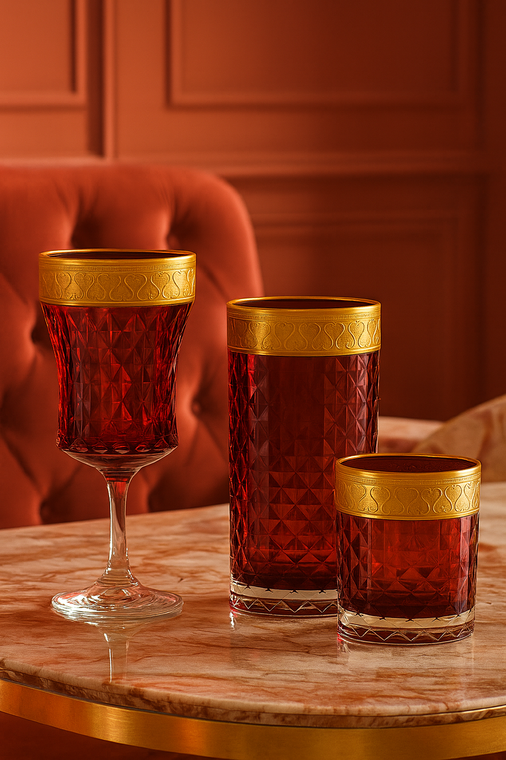 {{ vendor }} Kaleidoria Royal Banquet Set — 18 Piece Collection — handcrafted luxury glassware