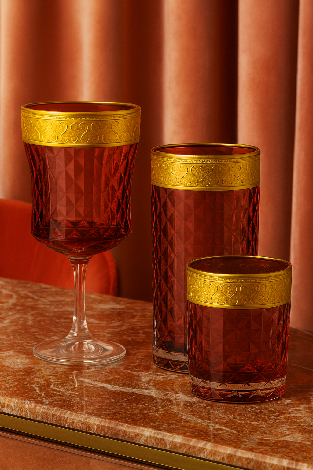 {{ vendor }} Kaleidoria Royal Banquet Set — 18 Piece Collection — handcrafted luxury glassware