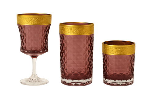 {{ vendor }} Kaleidoria Royal Banquet Set — 18 Piece Collection — handcrafted luxury glassware