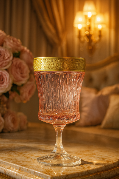 {{ vendor }} Kaleidoria Goblet (Rosewater Blush) — handcrafted luxury glassware
