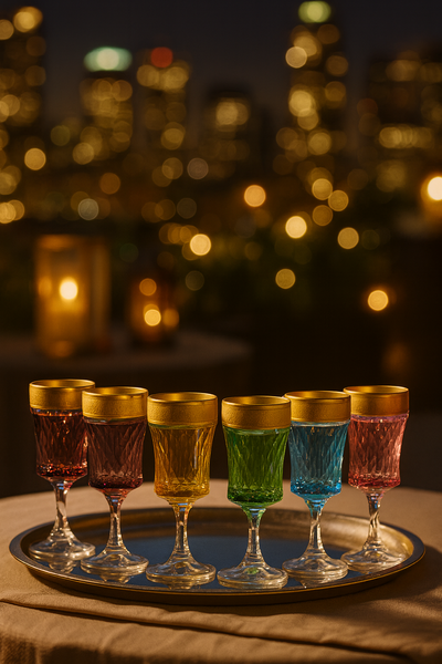 {{ vendor }} Kaleidoria Goblet – 6-Color Set — handcrafted luxury glassware