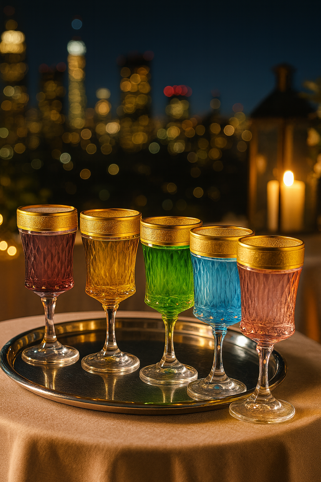 {{ vendor }} Kaleidoria Goblet – 6-Color Set — handcrafted luxury glassware