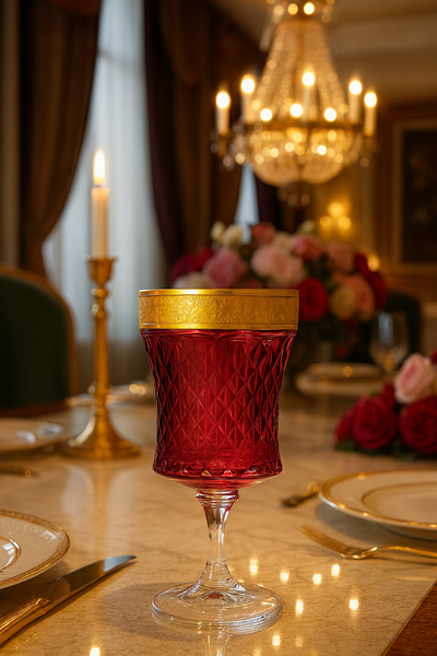 {{ vendor }} Kaleidoria Goblet (Candied Coral) — handcrafted luxury glassware