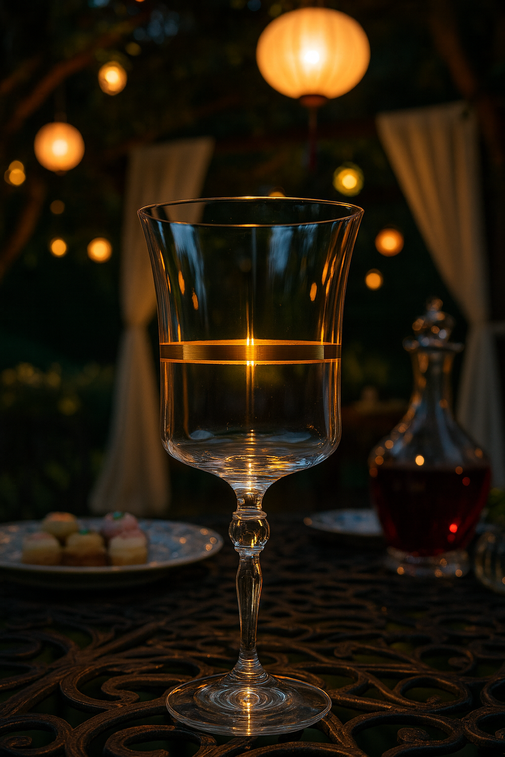 {{ vendor }} Corda Gold Goblet — handcrafted luxury glassware