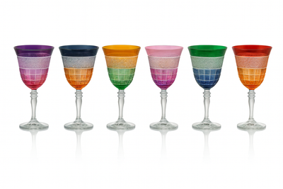 {{ vendor }} Prismora Goblet — 6-Piece Color Set — handcrafted luxury glassware