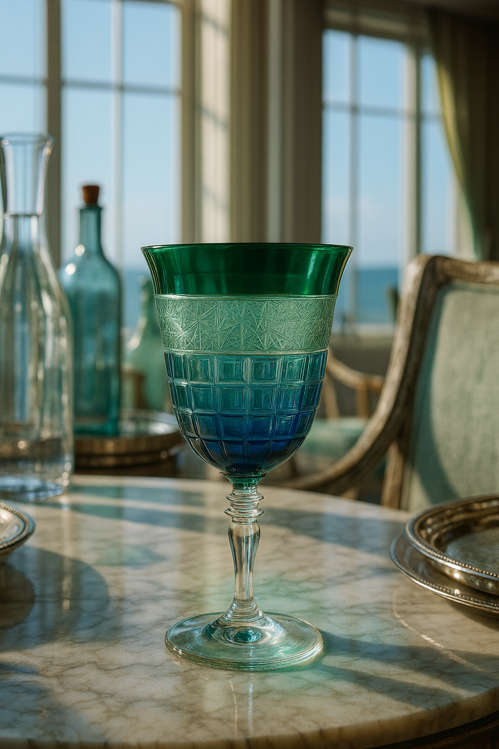{{ vendor }} Prismora Goblet (Sylvan Emerald) — handcrafted luxury glassware