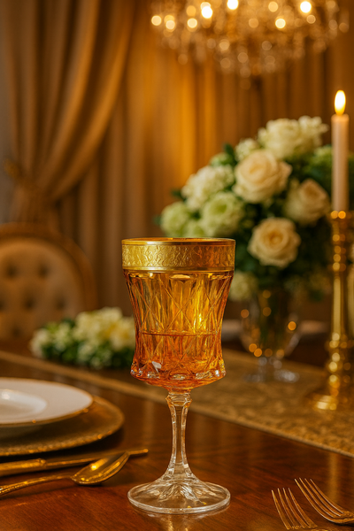 {{ vendor }} Kaleidoria Goblet (Honey Citrine) — handcrafted luxury glassware