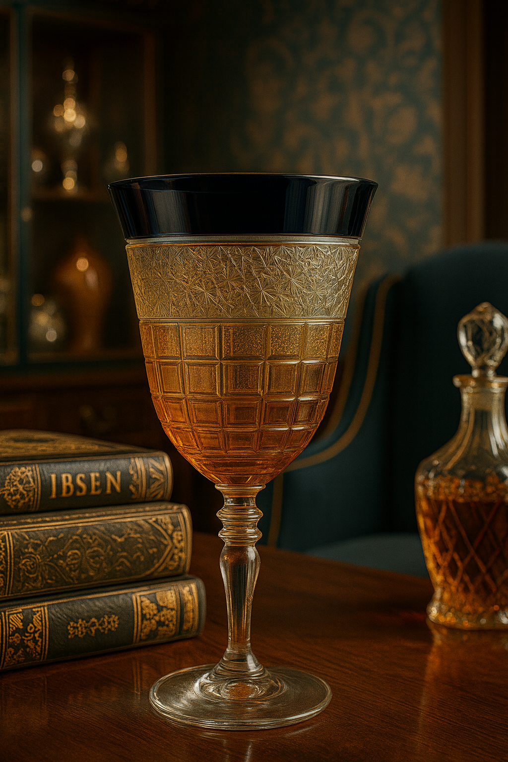 {{ vendor }} Prismora Goblet (Midnight Sapphire) — handcrafted luxury glassware