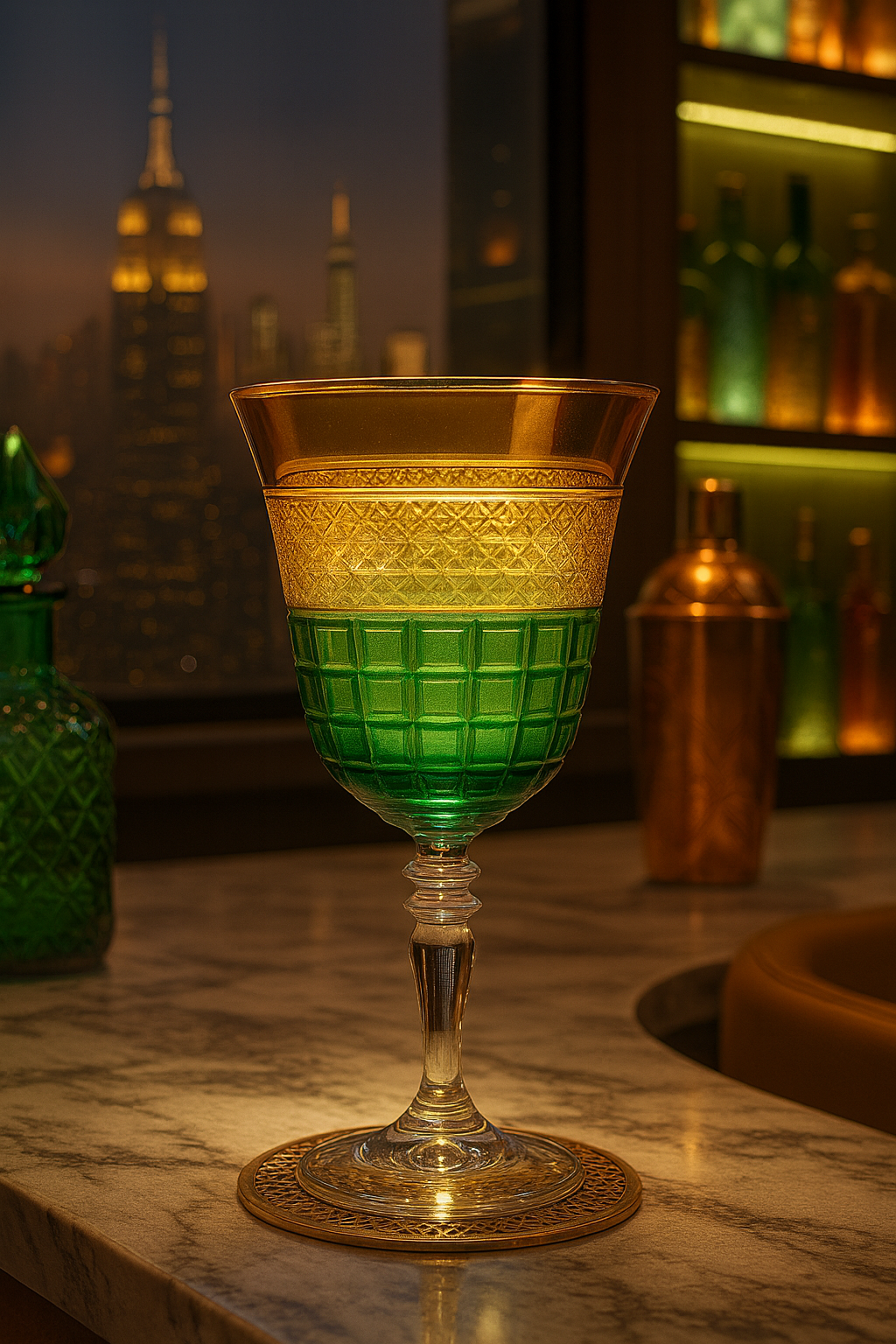 {{ vendor }} Prismora Goblet (Sunlit Amber) — handcrafted luxury glassware