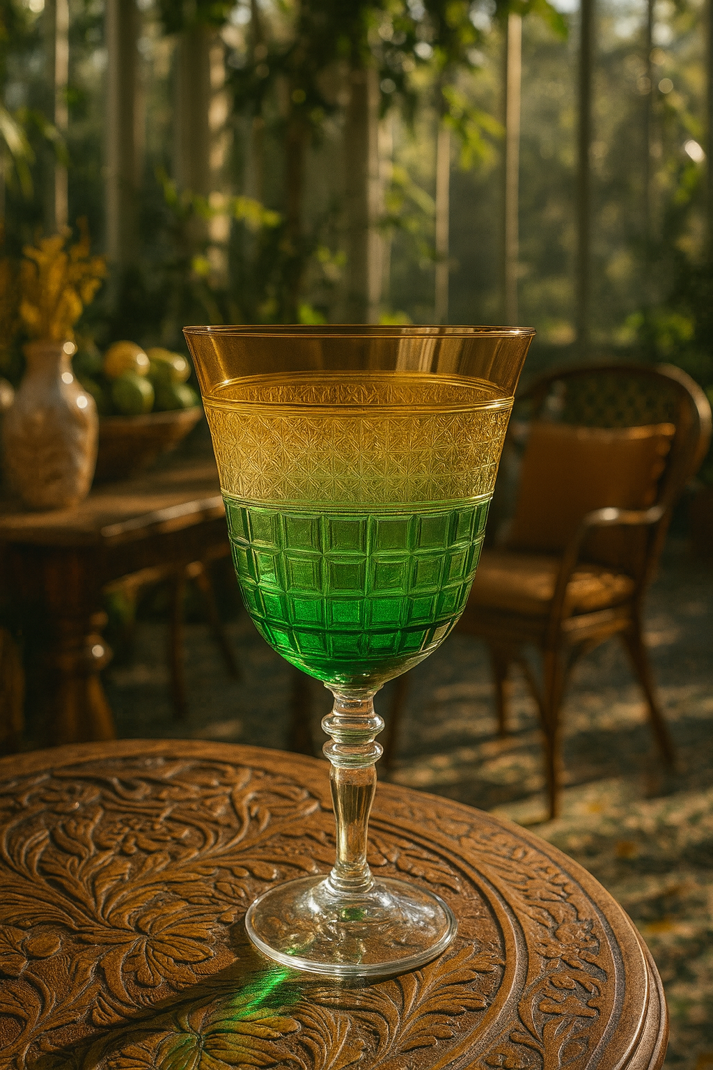 {{ vendor }} Prismora Goblet (Sunlit Amber) — handcrafted luxury glassware