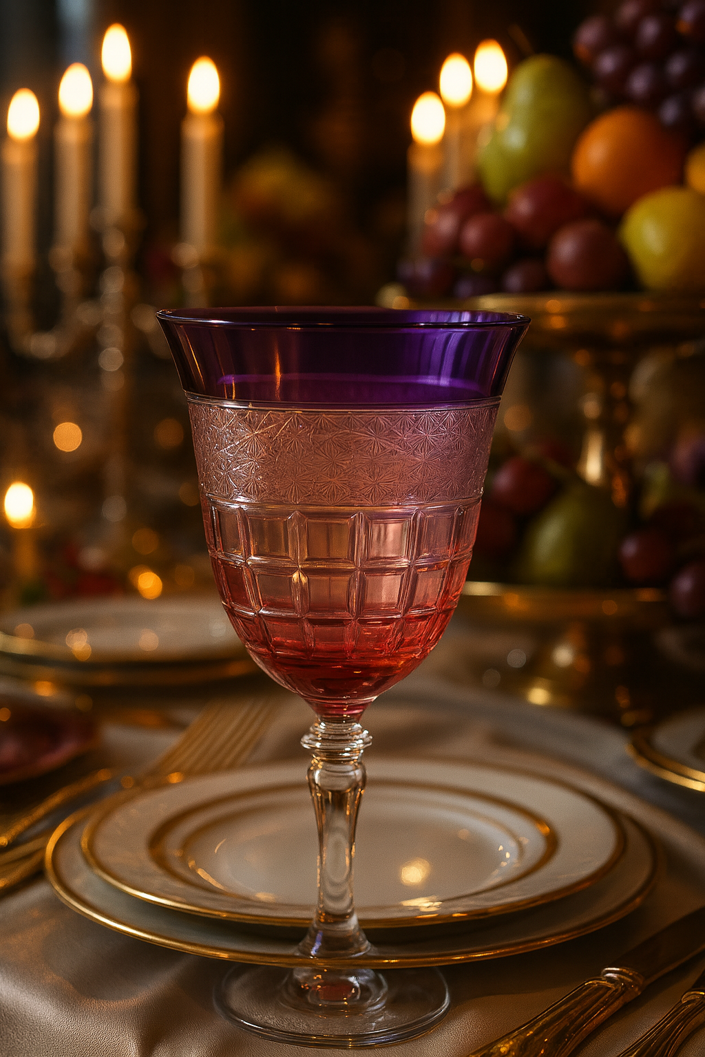 {{ vendor }} Prismara Goblet (Regal Violet) — handcrafted luxury glassware